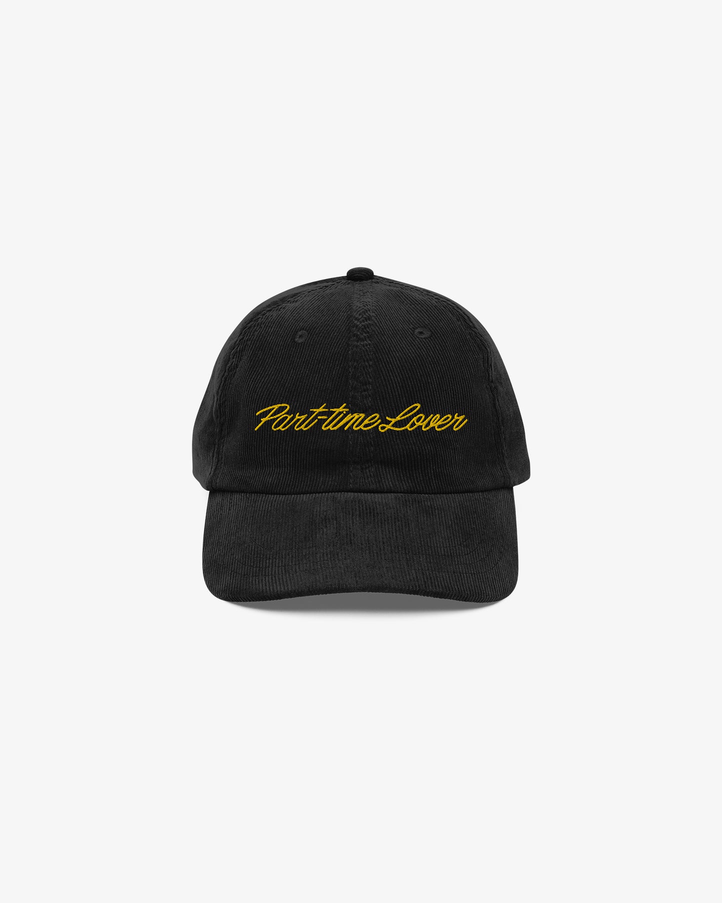 Lover Script Corduroy Cap - Black/Yellow