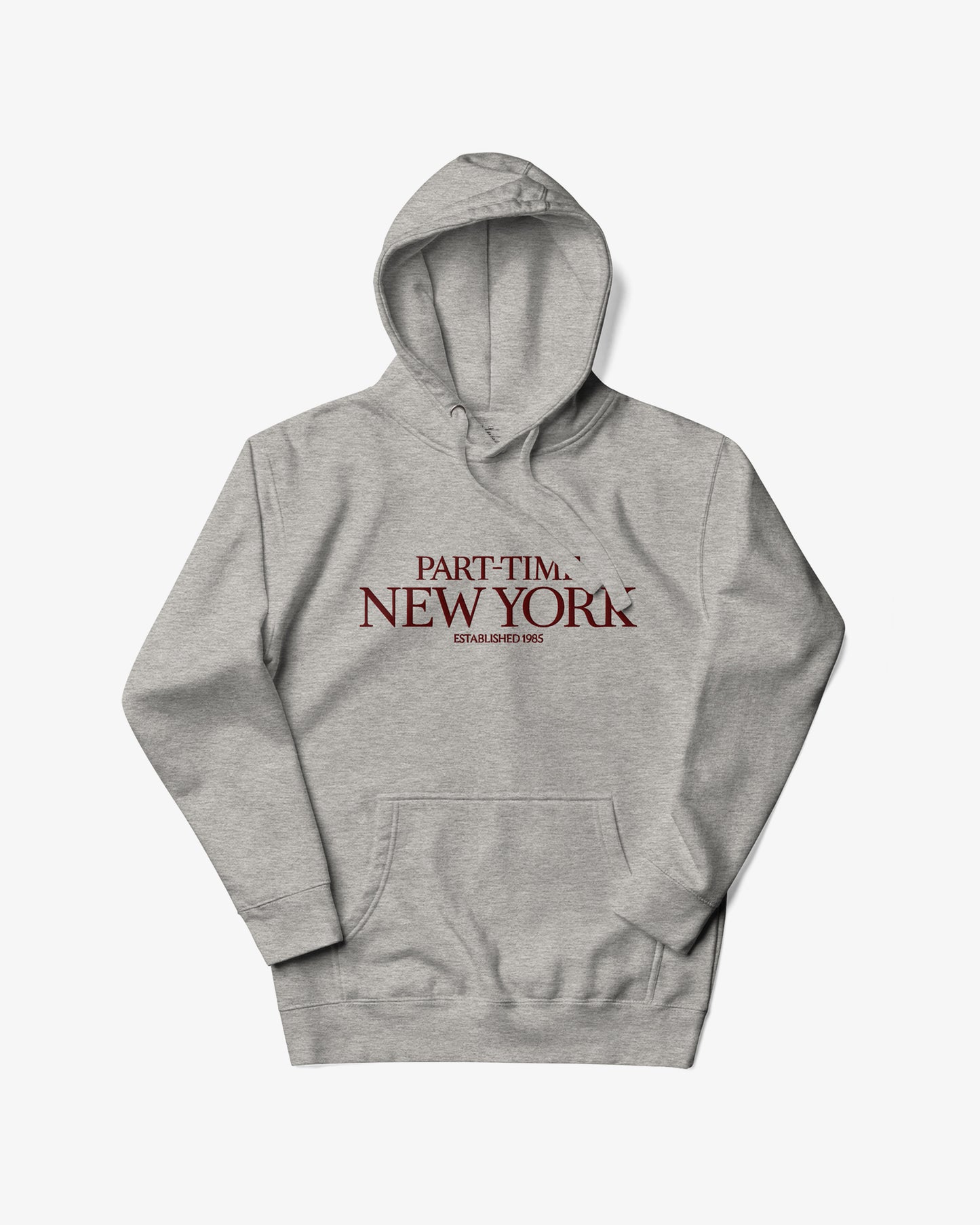 PART-TIME NEW YORK Hoodie - Grey/Maroon