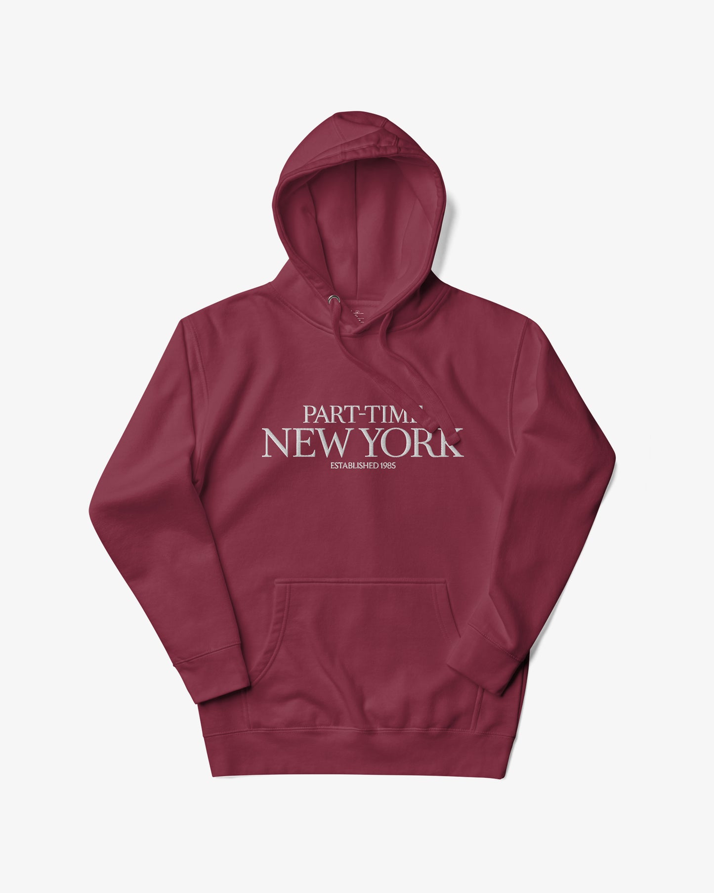 PART-TIME NEW YORK Hoodie - Maroon/White