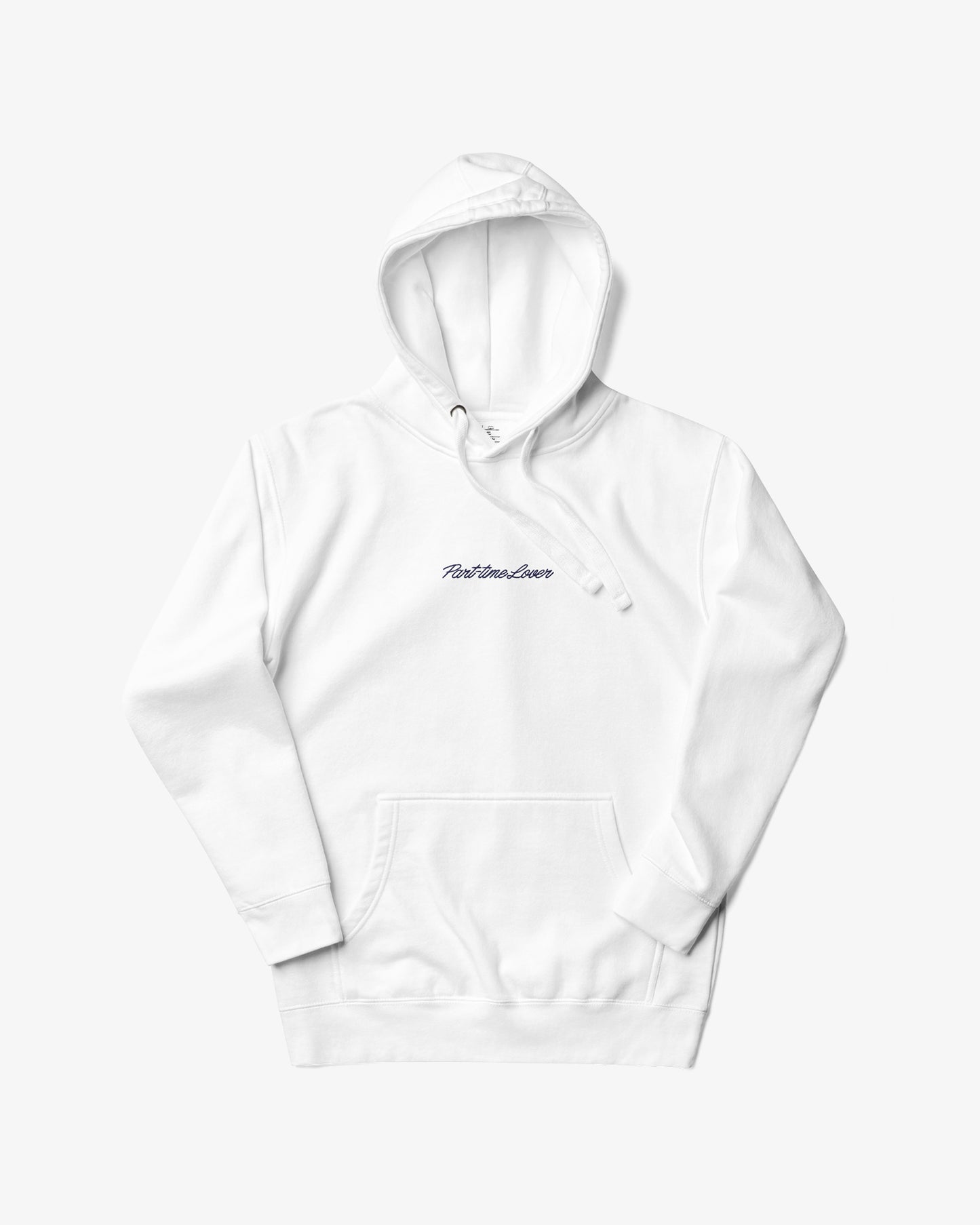 Lover Script Hoodie — White/Navy