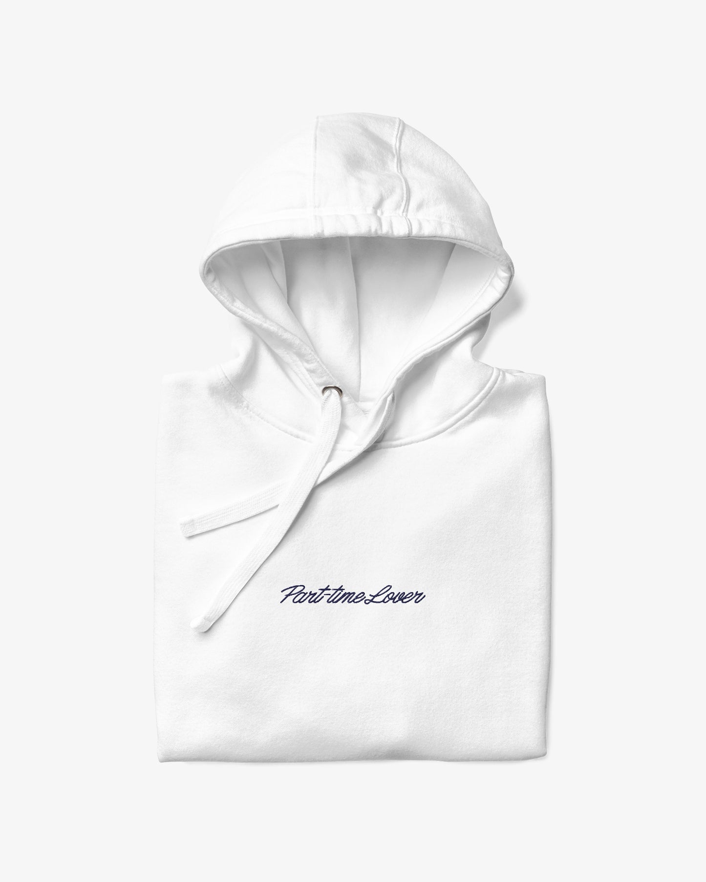 Lover Script Hoodie — White/Navy