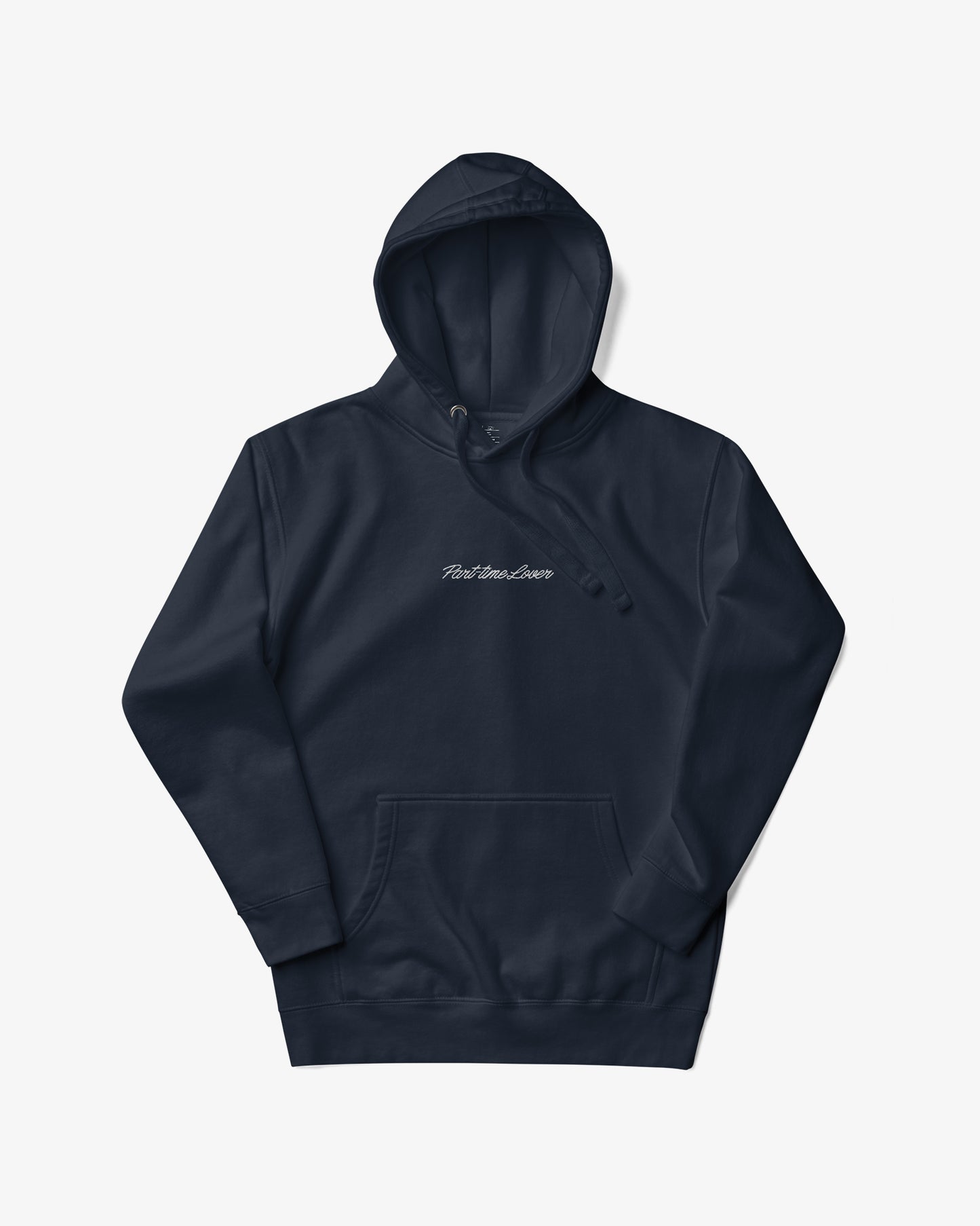 Lover Script Hoodie — Navy/White