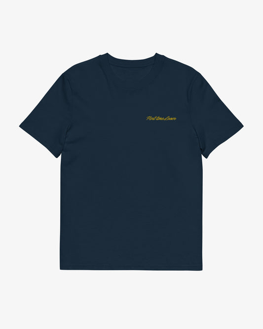 Lover Script T-shirt - Navy/Yellow